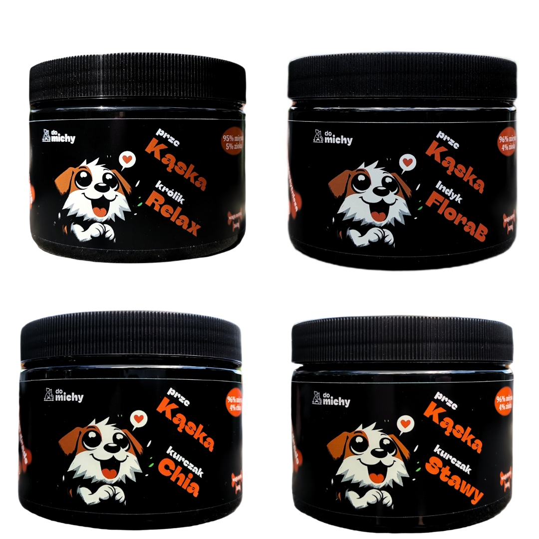 Levně Přírodní masové pamlsky pro psa sada 4x rybníky, Chia, FloraB, RelaX