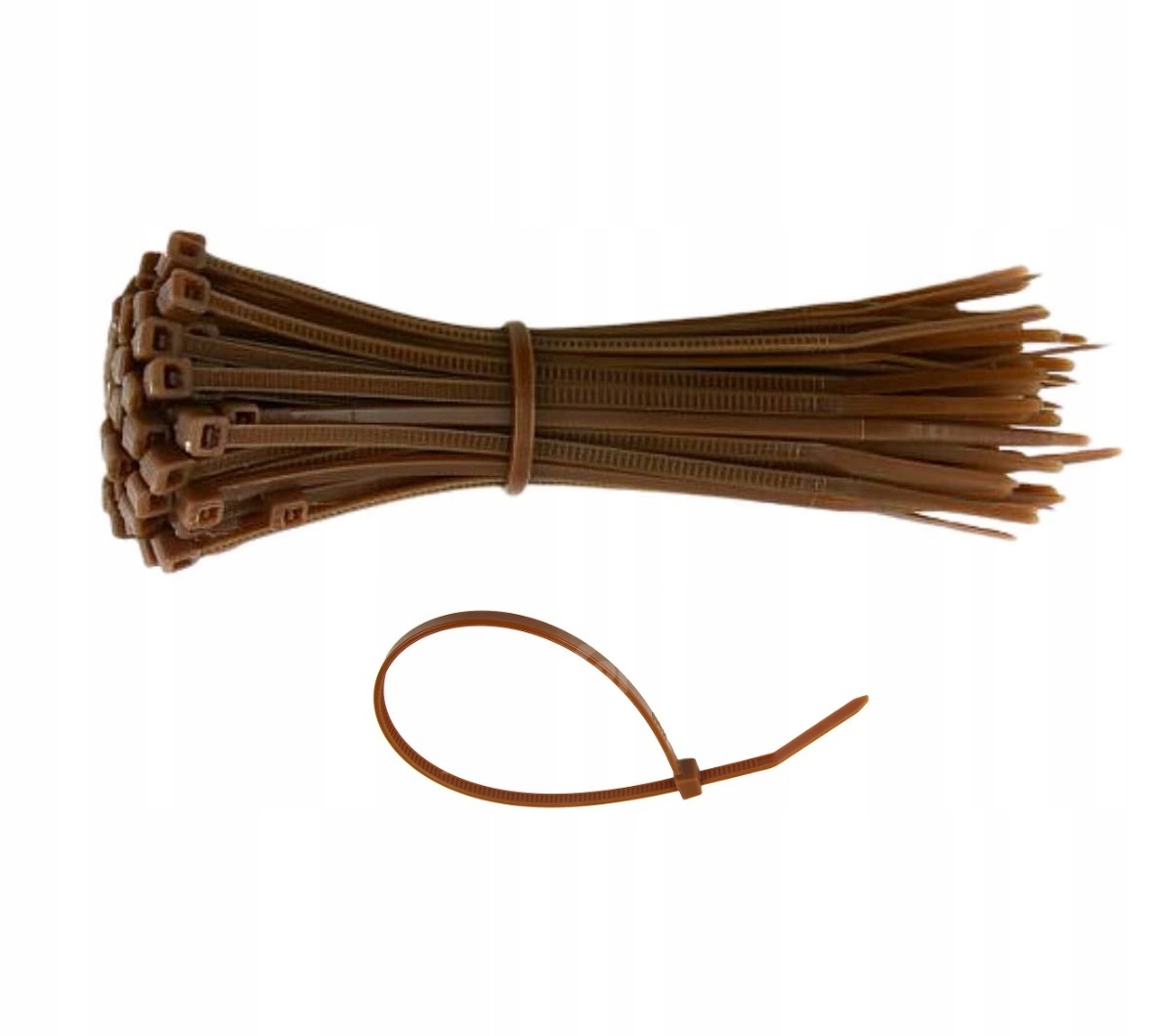 

100x Brązowe Opaski Zaciskowe Trytki 2,5 x 200 mm