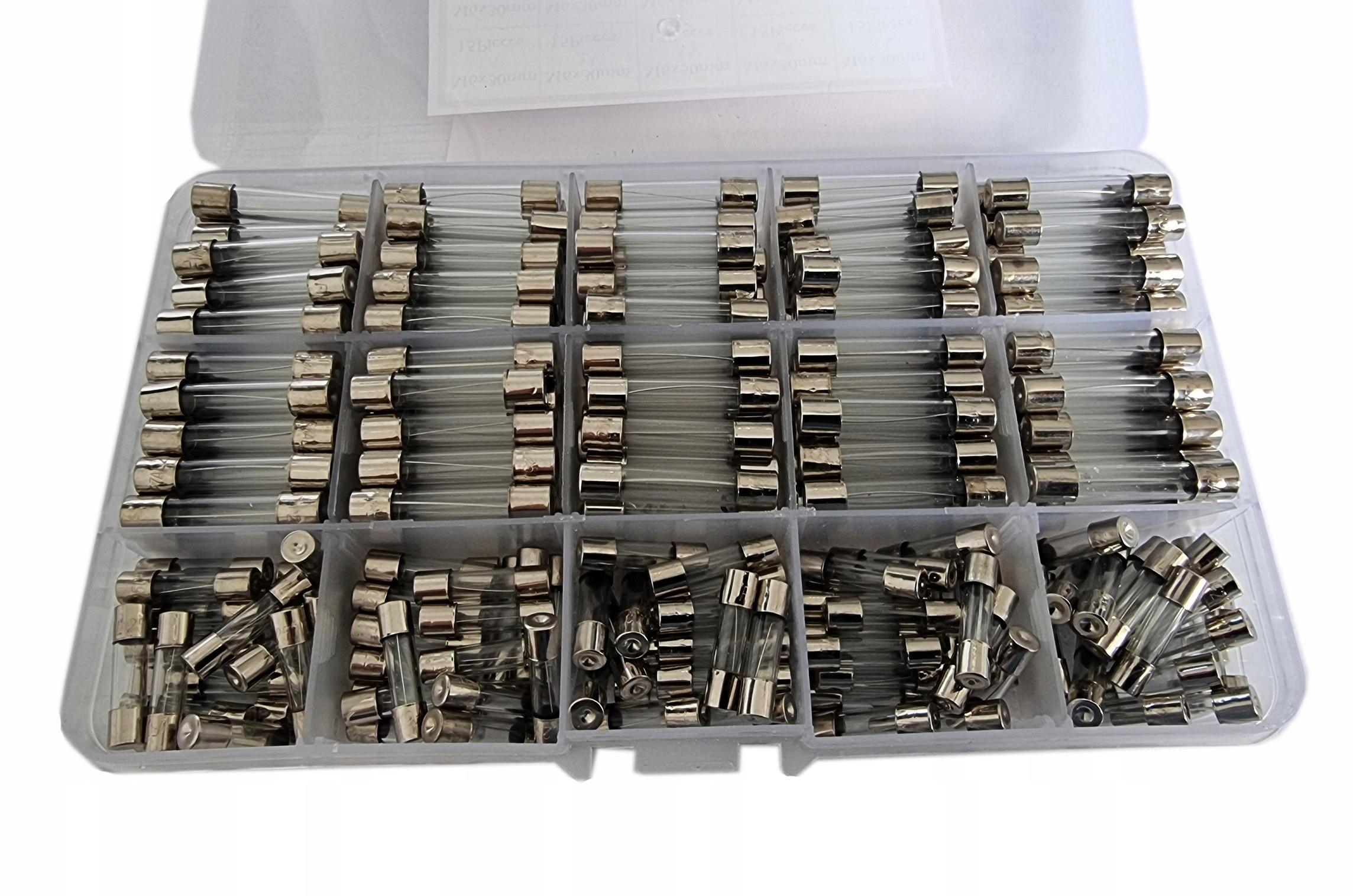 

Zestaw Bezpieczników Szklanych 5X20MM 6X30MM 100sz