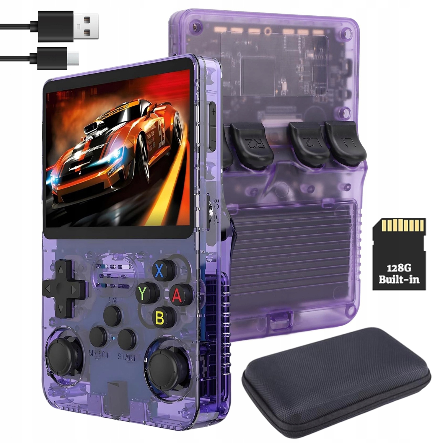 KONSOLA R36S PRZENOŚNA DO GIER RETRO 3,5-CALOWY EKRAN 3000MAH Z 21000 GRA
