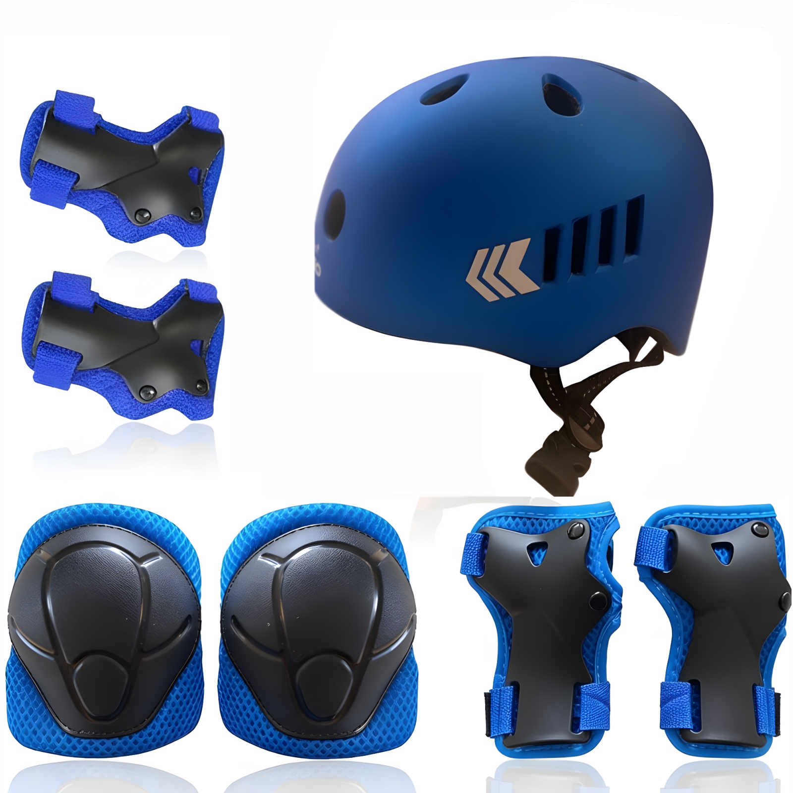 Kask rowerowy Kamugo V-037-S Zestaw Ochraniaczy |niebieski mat Roz. S