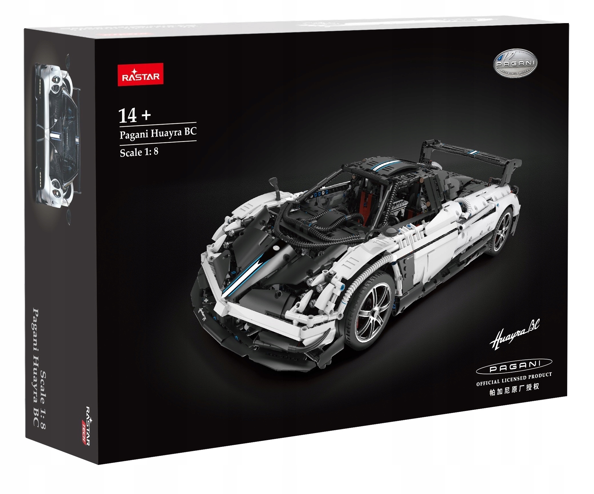 Pagani Huayra Rastar model 1:8 Składane auto 2896 Klocków technicznych