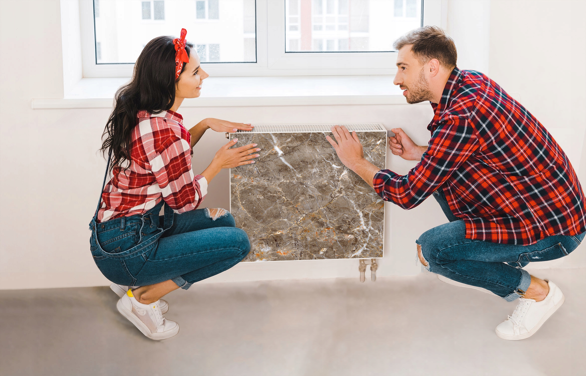 MAGNETYCZNA OSŁONA NA KALORYFER 60x60 MARMUR MATA MAGNES Materiał mata magnetyczna