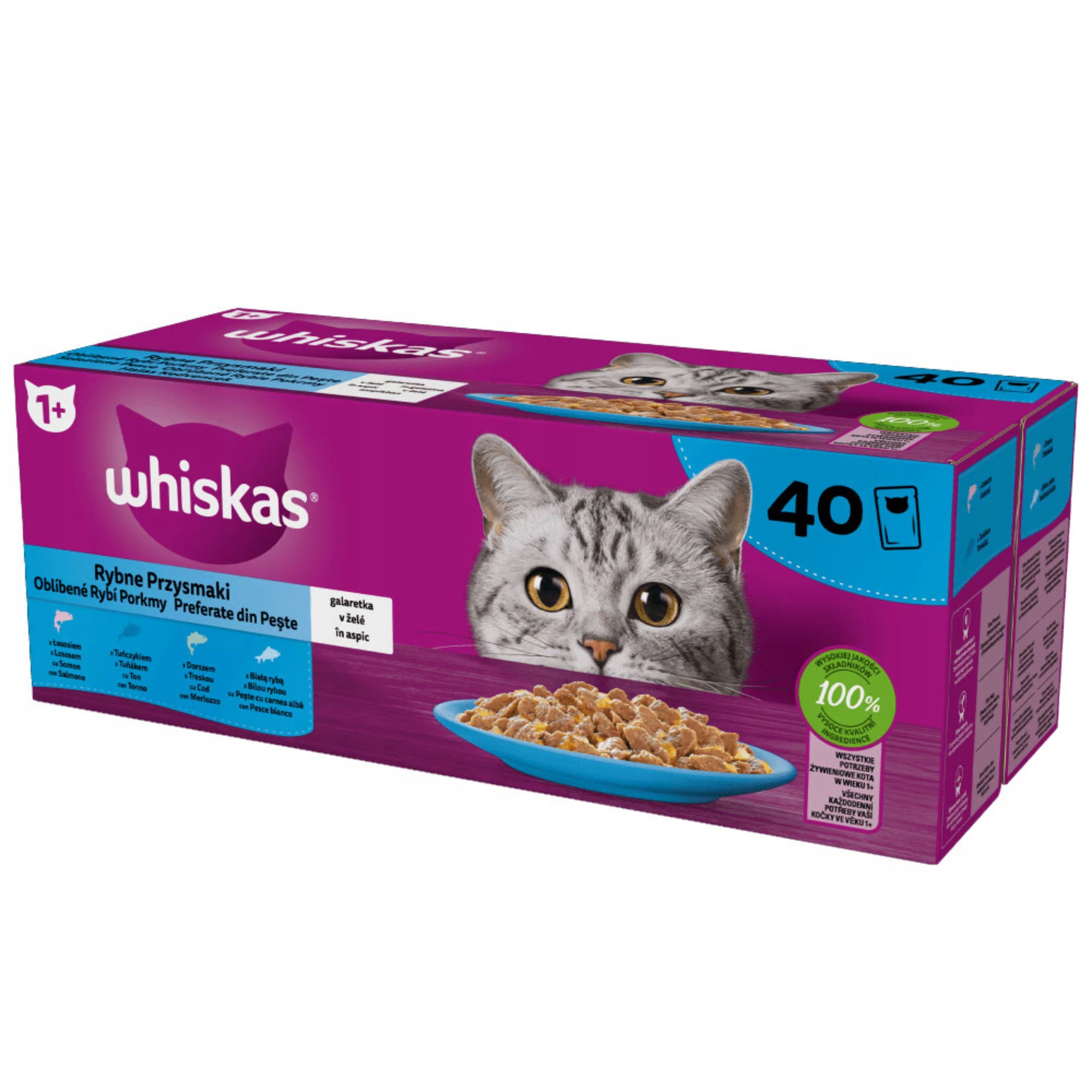 Levně Whiskas Adult Kočka Kapsičky Ryba v Želé 40x85g