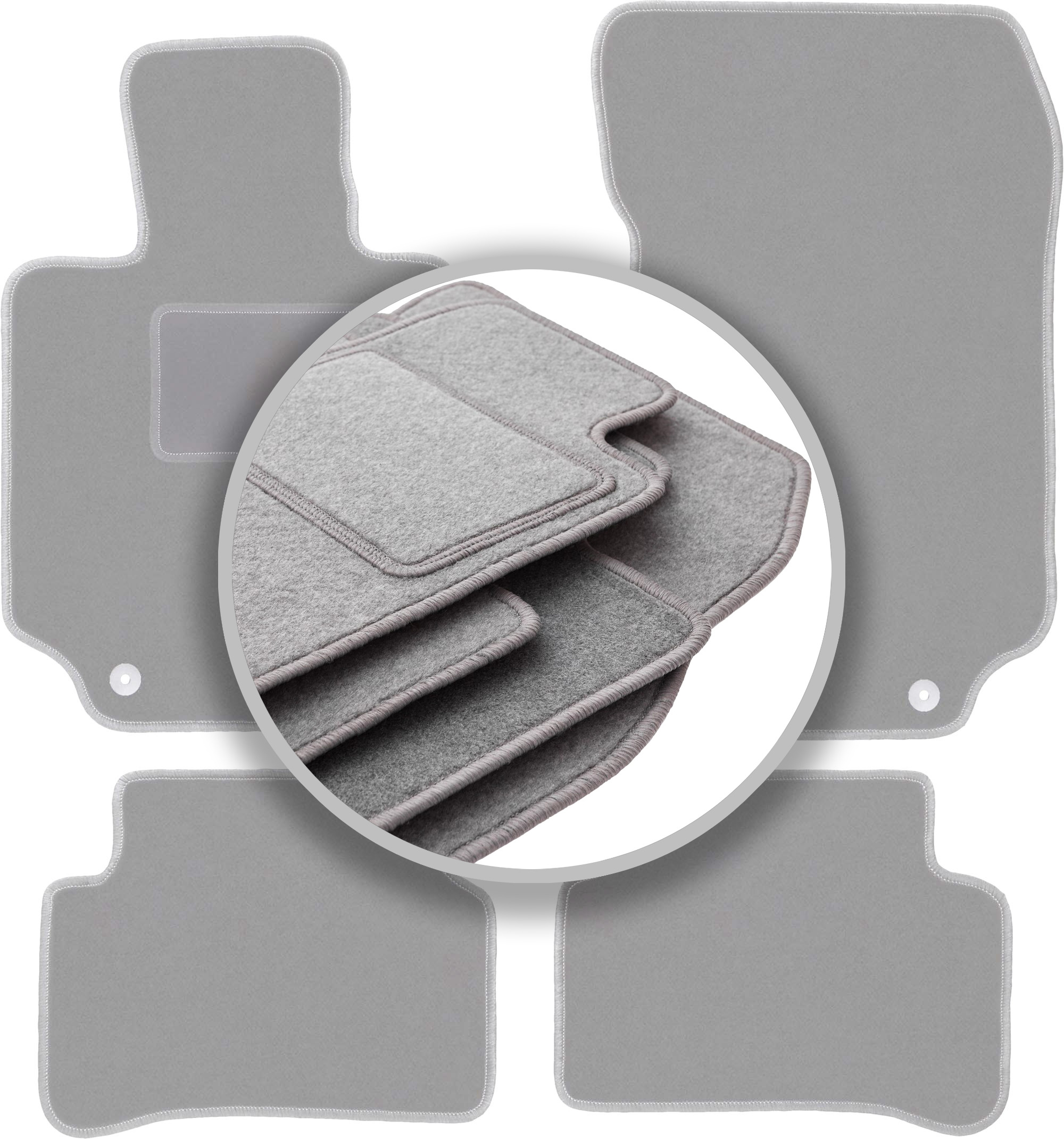 Velurové koberce Oslo šedé pro: Mercedes Cls W218 coupe 2009-2016