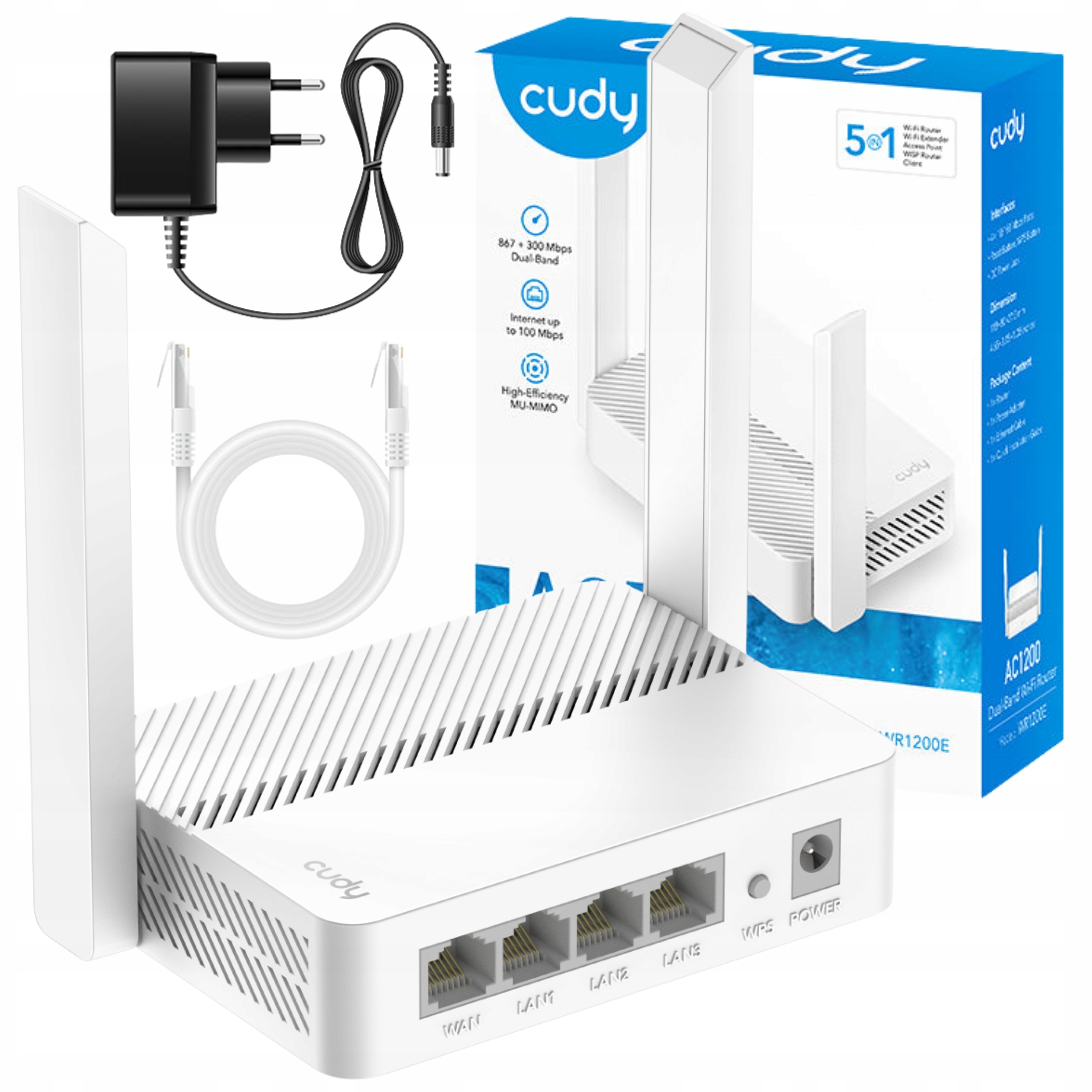 Mini router podróżny Cudy WR1200E 5GHz Wifi 5 AC1200 802.11ac Vpn Extender