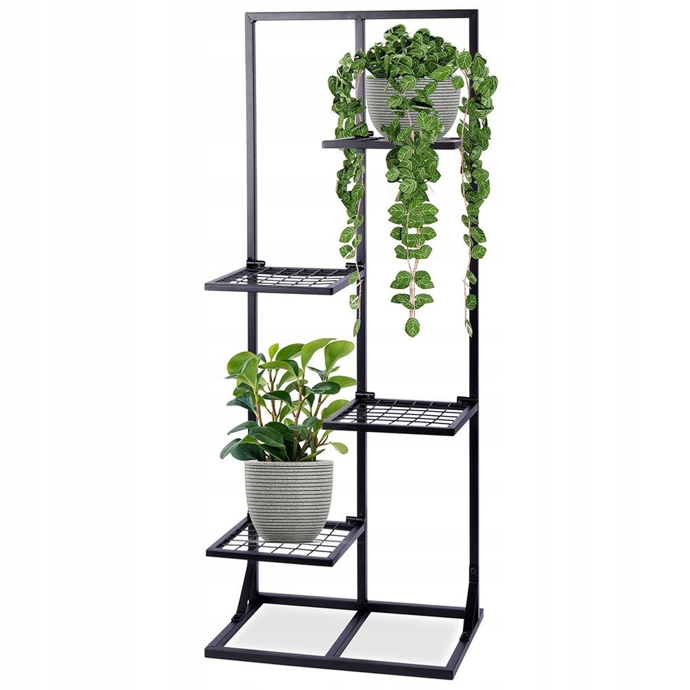 Kvetináč Stojak kovový Loft čierny 4-úrovňový 102 cm