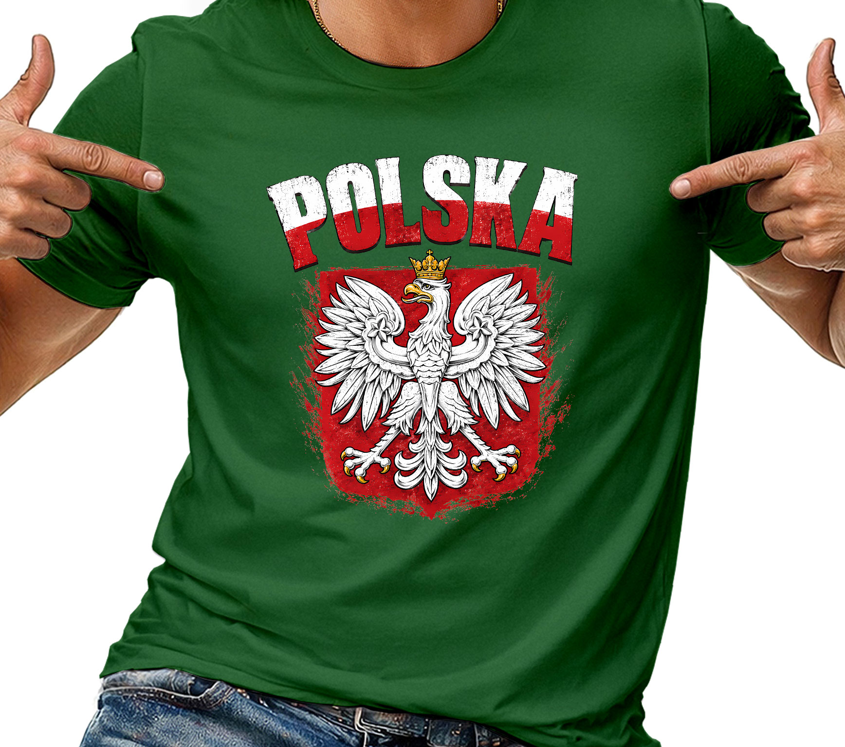 Tričko Tričko Pánské Polské Orel Bílé Červené Národní Barvy L