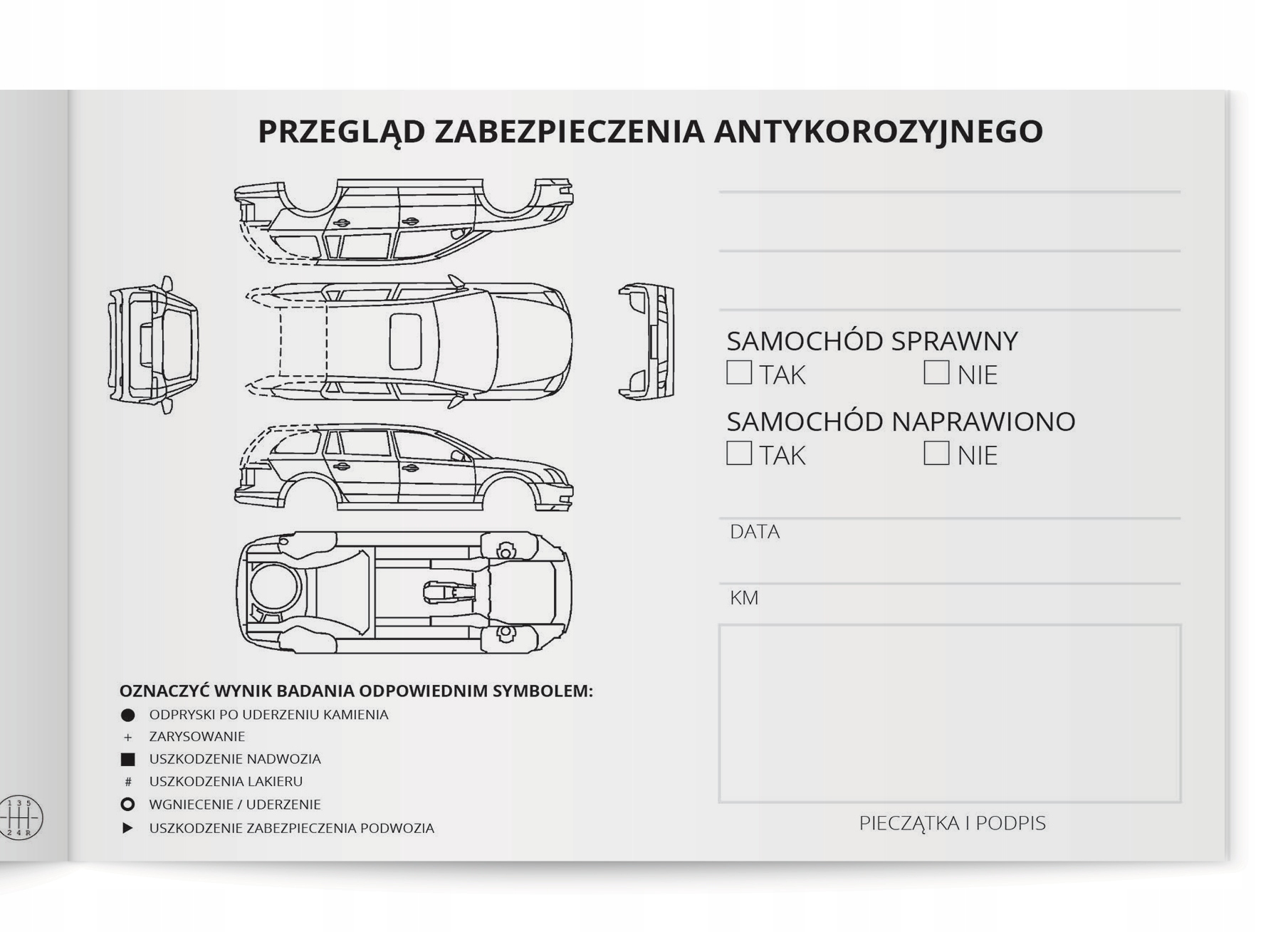 KSIĄŻECZKA SERWISOWA PRZEGLĄDÓW NAPRAW - OPEL Marka bez marki