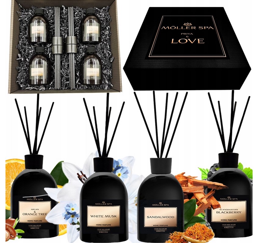 Levně 4ks x 250ml Vůně Do Domácnosti Tyčinky Dárková Sada Světová 1000ml