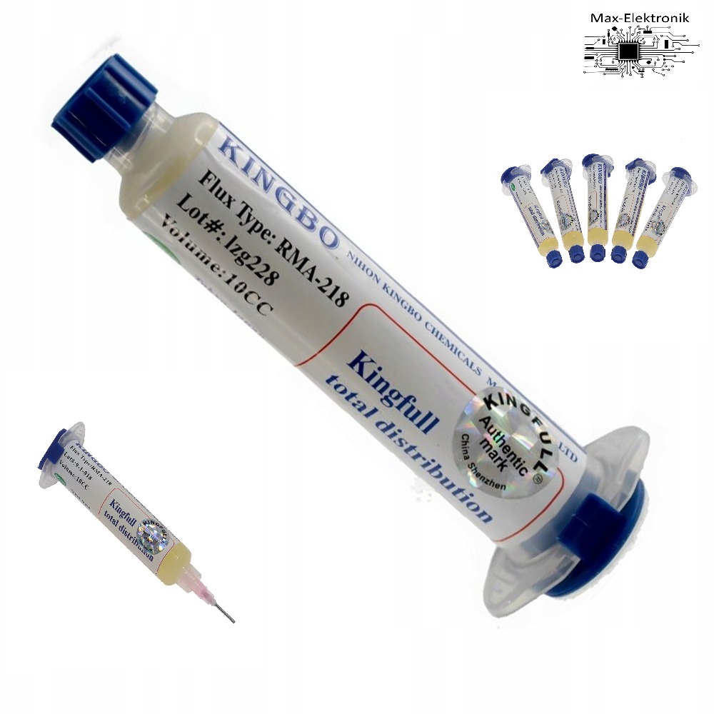 ФЛЮС KINGBO RMA-218 ПАЯЛЬНАЯ ПАСТА ШПРИЦ BGA SMD NO CLEAN HQ