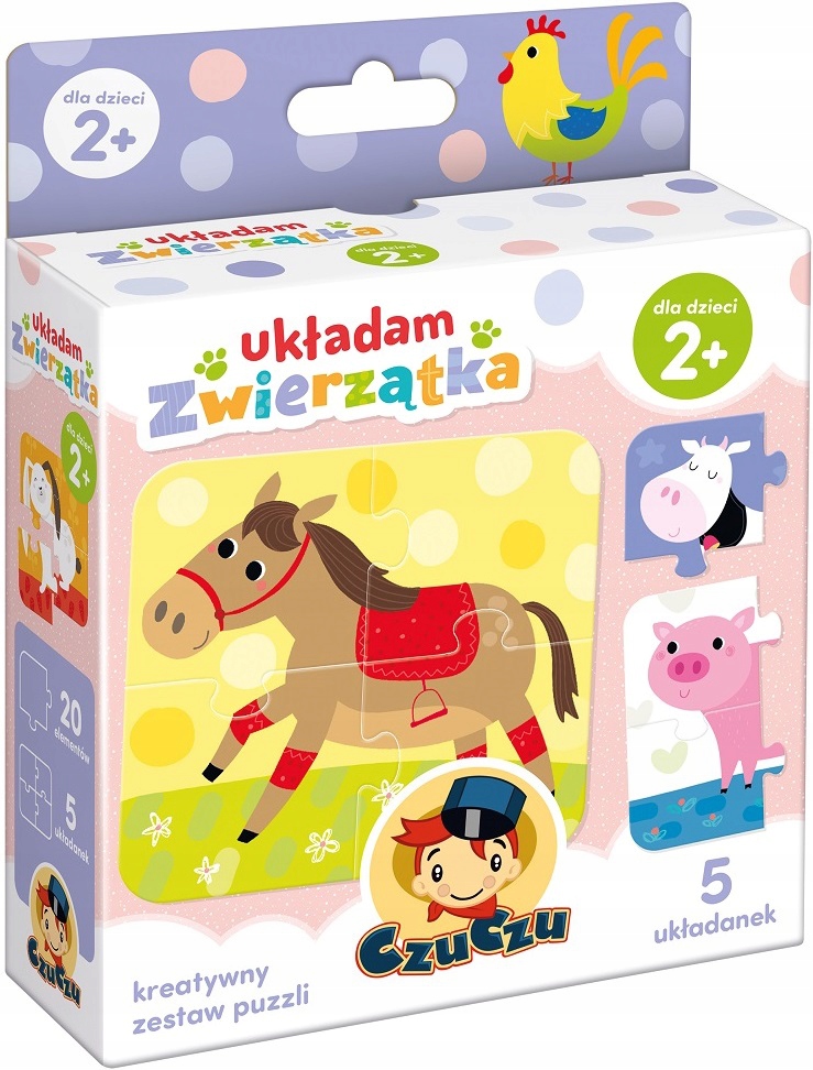 

Układam Zwierzątka tekturowe puzzle 20 el. Czuczu