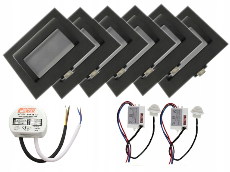 Set Schodišťová světla 6x napájecí adaptér 2x detektor