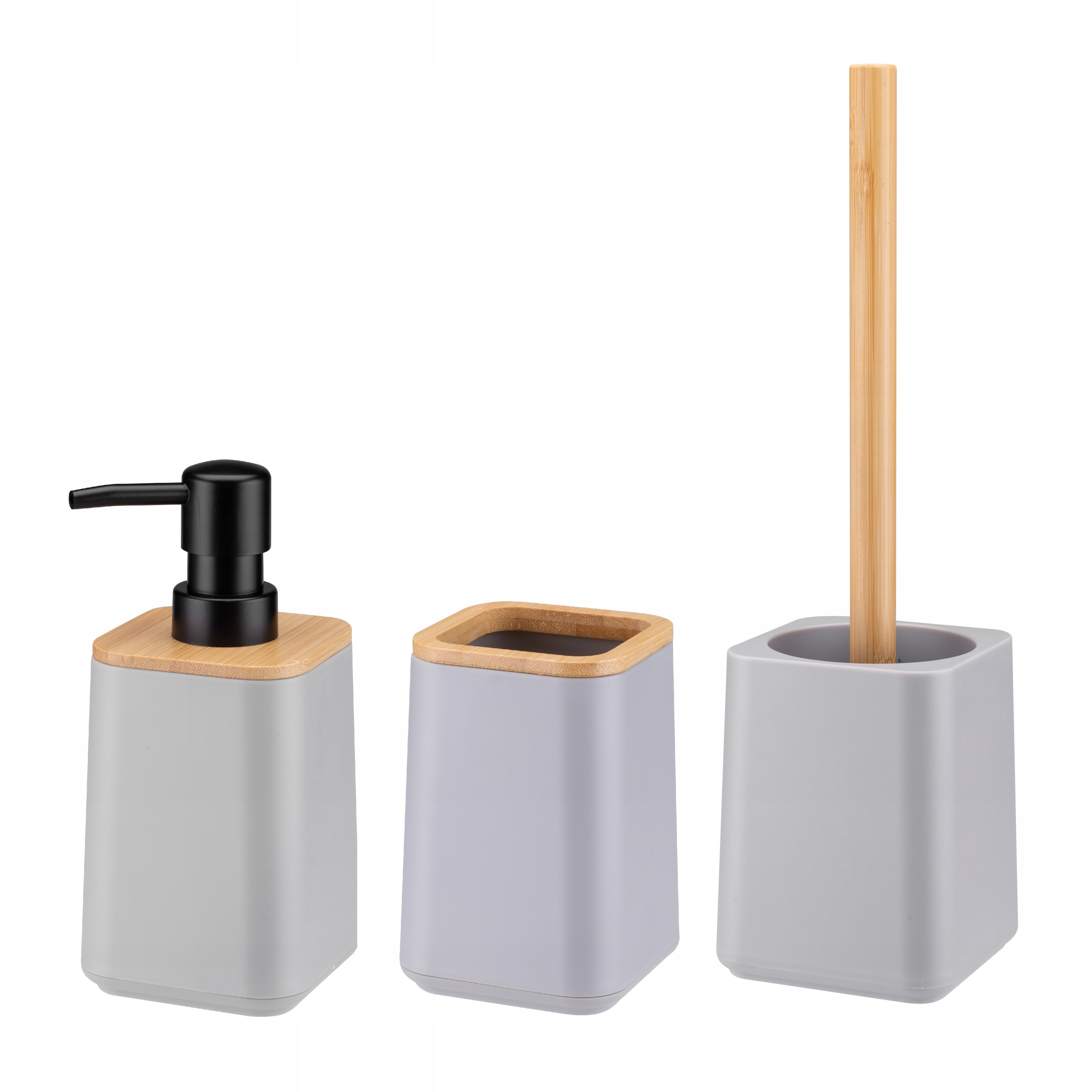 

Zestaw Łazienkowy 3EL. Komplet Wc Szary Bambus