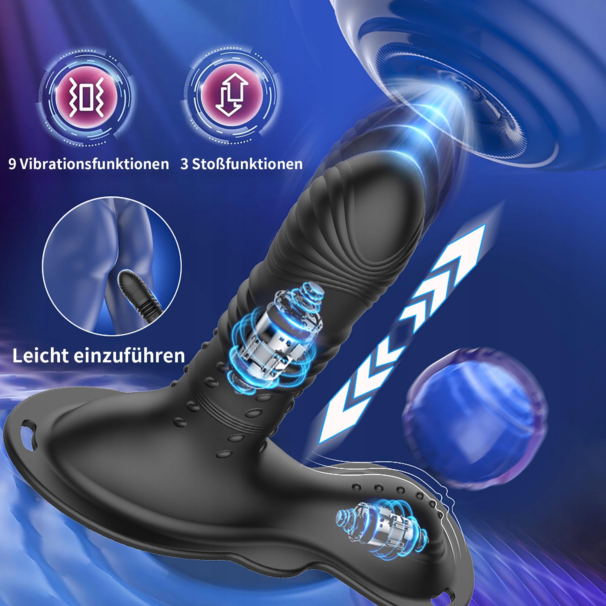 YCSLUST Wibrator Dla Mężczyzn Z Funkcją Pchnięcia 9 Trybów Wibracji — miniatura 2