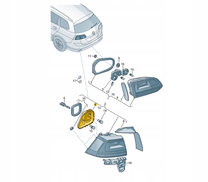 5G9945257A - LAMP FRAME VW Golf VII Variant left outer