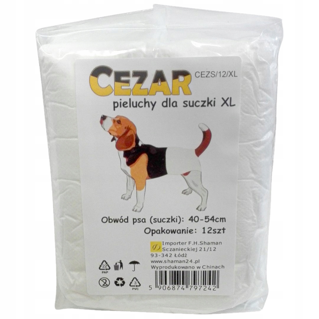 

Cezar Pieluchy pampersy dla psa suczki 12 XL 40-54