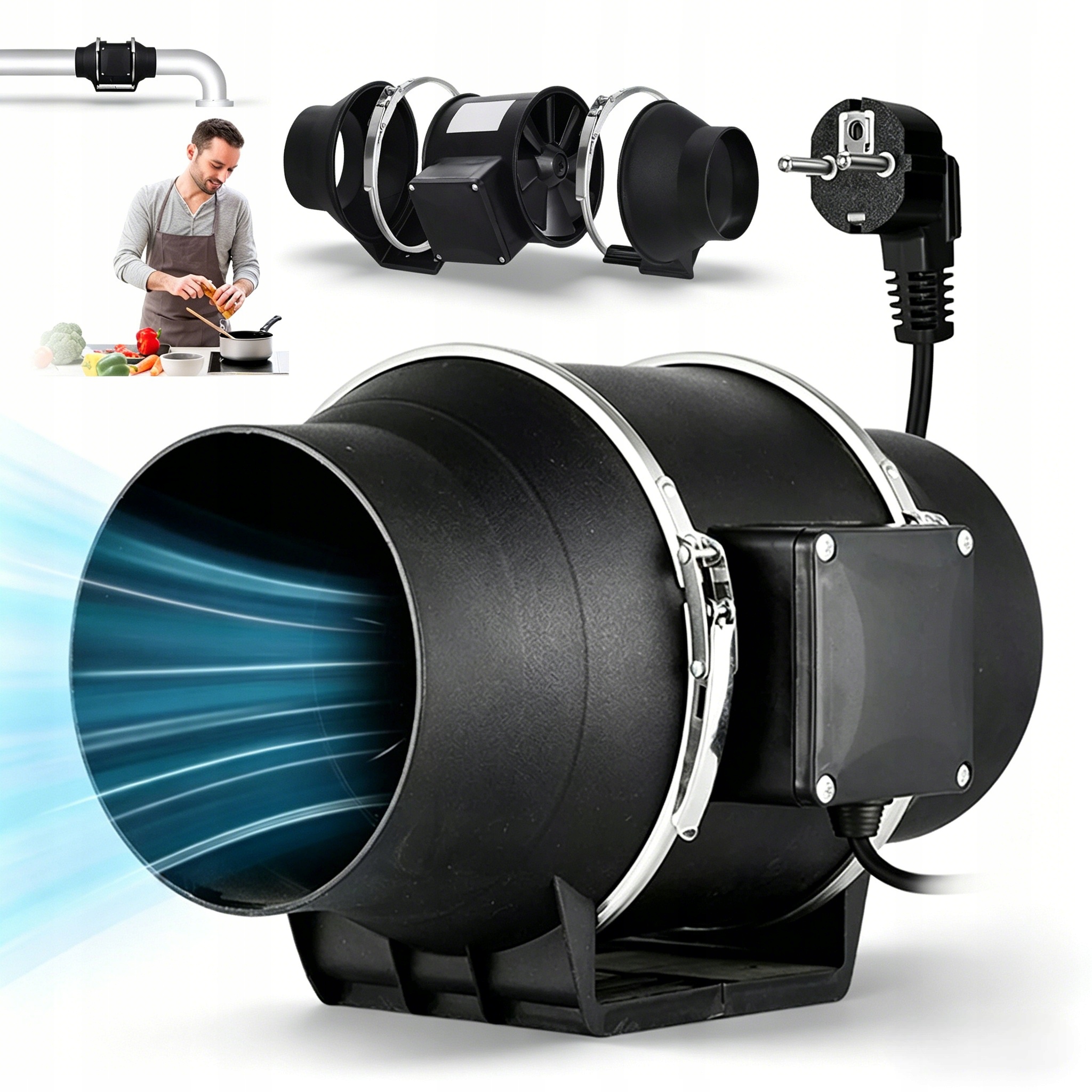 Průmyslový Odsávací Ventilátor 540 M³/h 80 W Tichý Do Skleníku