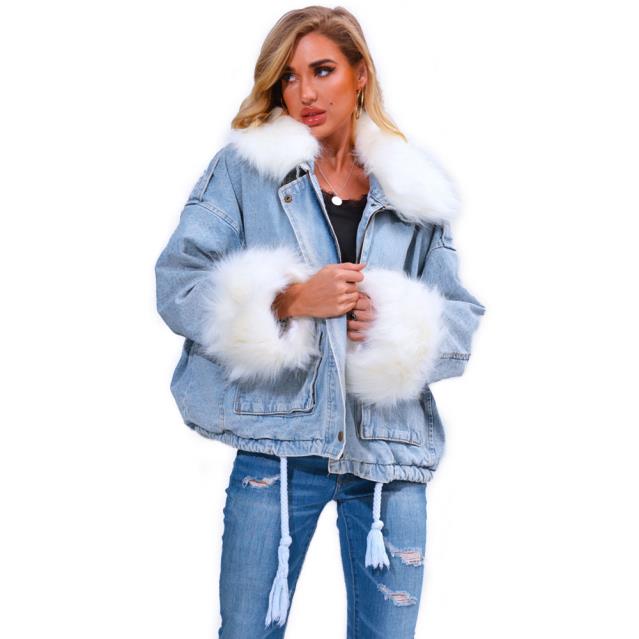 

Kurtka Jeansowa Z Futerkiem Katana Futerko Miś M