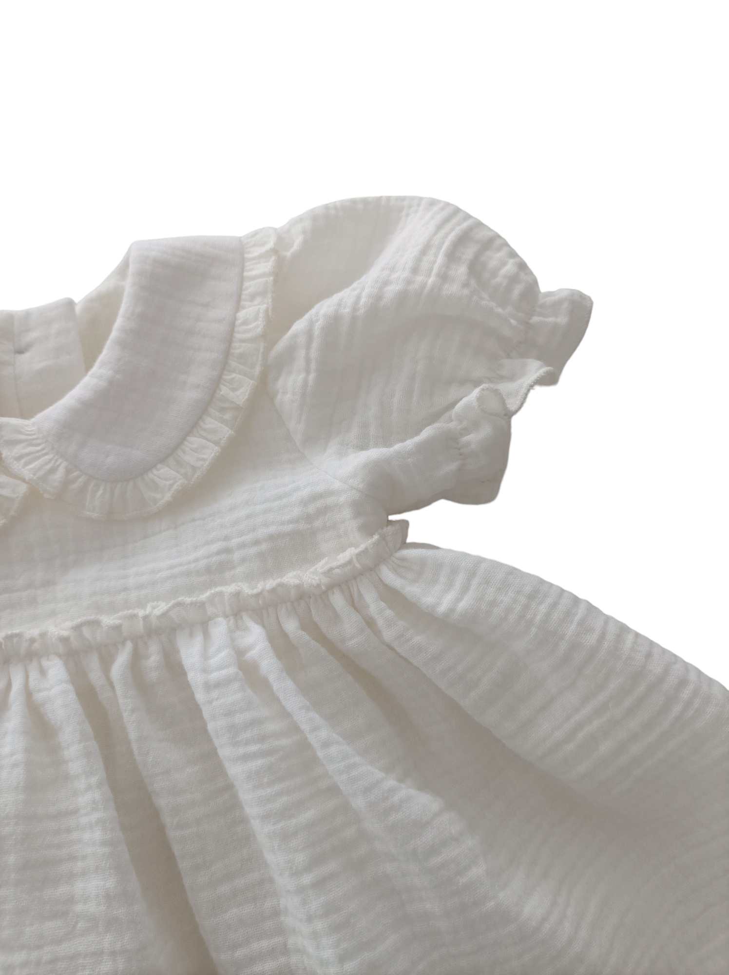 Sukienka do Chrztu Anulka muślin ecru Rozmiar 68