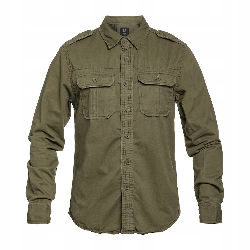 Taktická bavlněná košile s dlouhým rukávem Brandit Vintage Olive XL