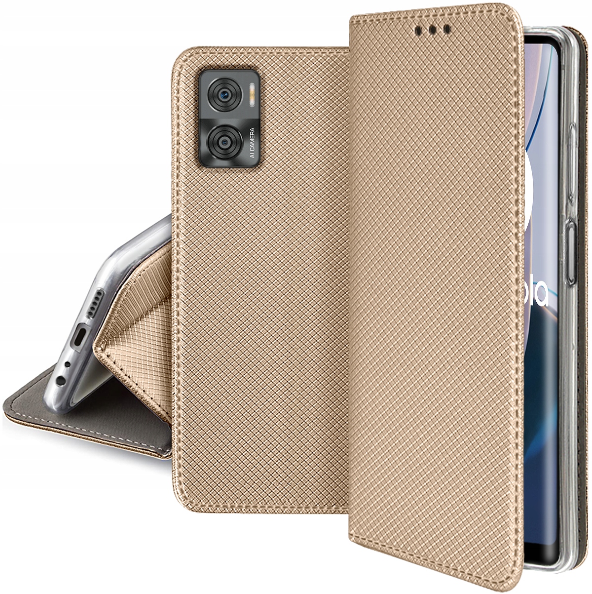 Etui do Motorola Moto E22 E22i SMART MAGNET +SZKŁO Marka KrainaGSM