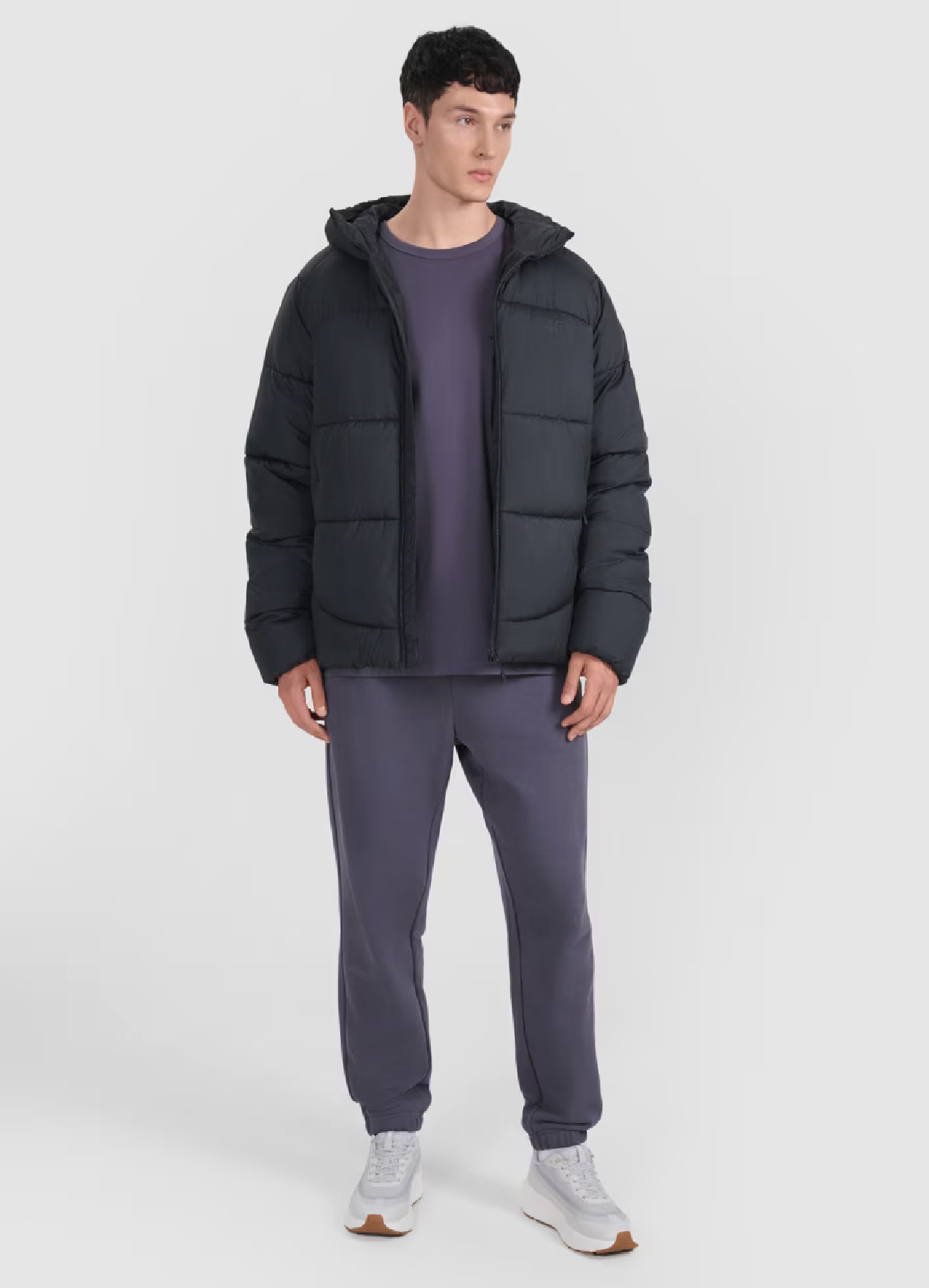 4F Pánská Péřová Bunda M0708 Hluboká Černá L