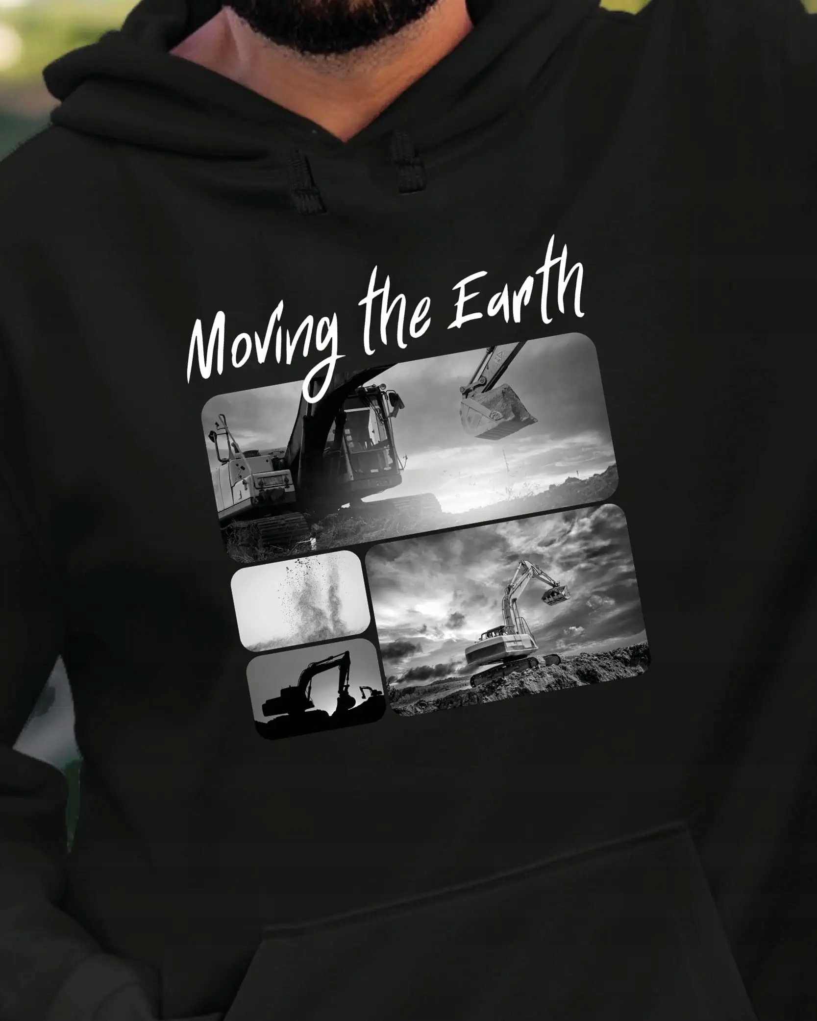 Mikina s kapucí Dárek pro operátora uměleckého bagru Černá M