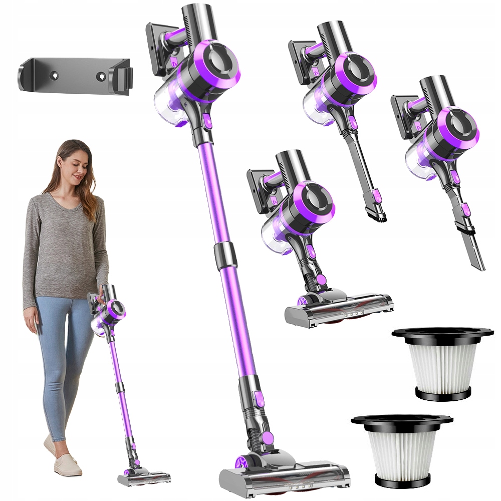 Ręczny Odkurzacz Bezprzewodowy Pionowy Bezworkowy Lampa Led Podłogi Dywany