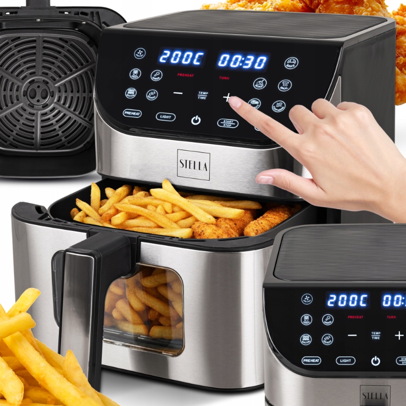 Frytkownica Stella beztłuszczowa Air Fryer 1500 W 6 L frytownica piekarni
