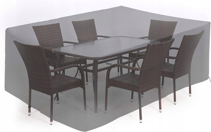 Obal Na Zahradní Nábytek Stůl 250*200*80cm Černý 210D