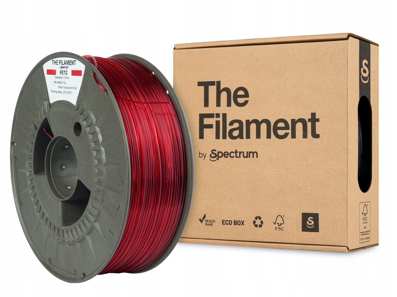 The Filament by Spectrum PETG 1kg 1,75mm Czerwony Transparentny, Red Tr.