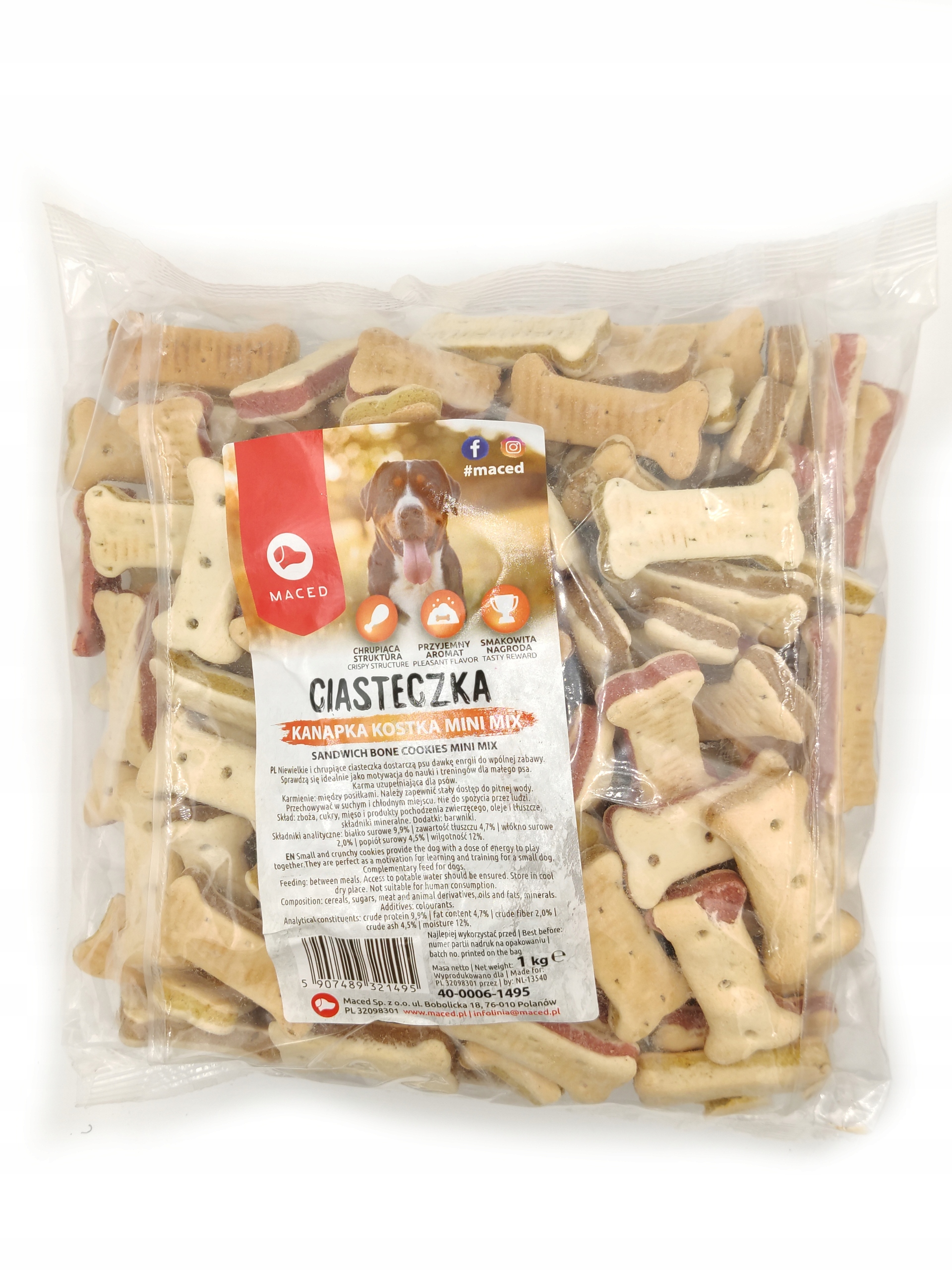 Maced Sušenky Kostka Mix Mini psí pamlsek 1 kg