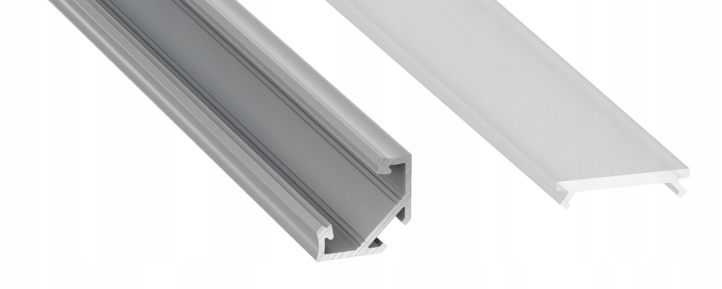 

1mb Profil C aluminiowy Narożny Srebrny z Kloszem