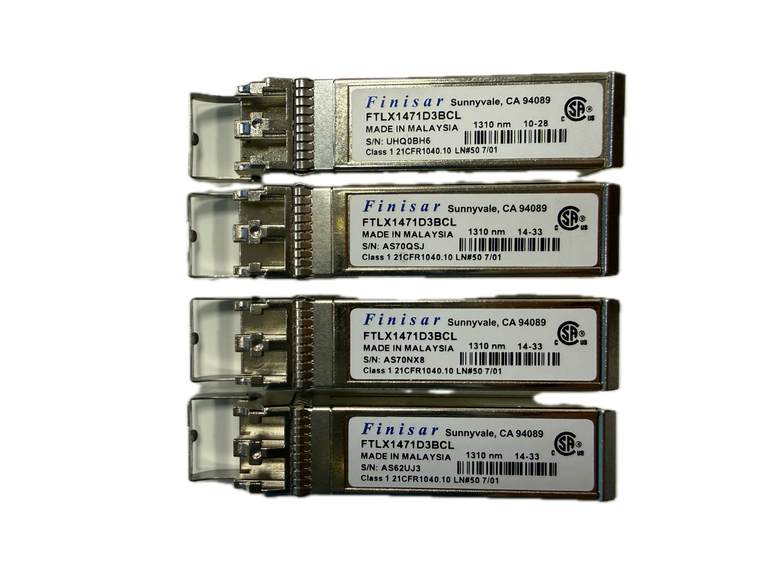 4× Moduł SFP+ Finisar FTLX1471D3BCL LC 1355nm 10km