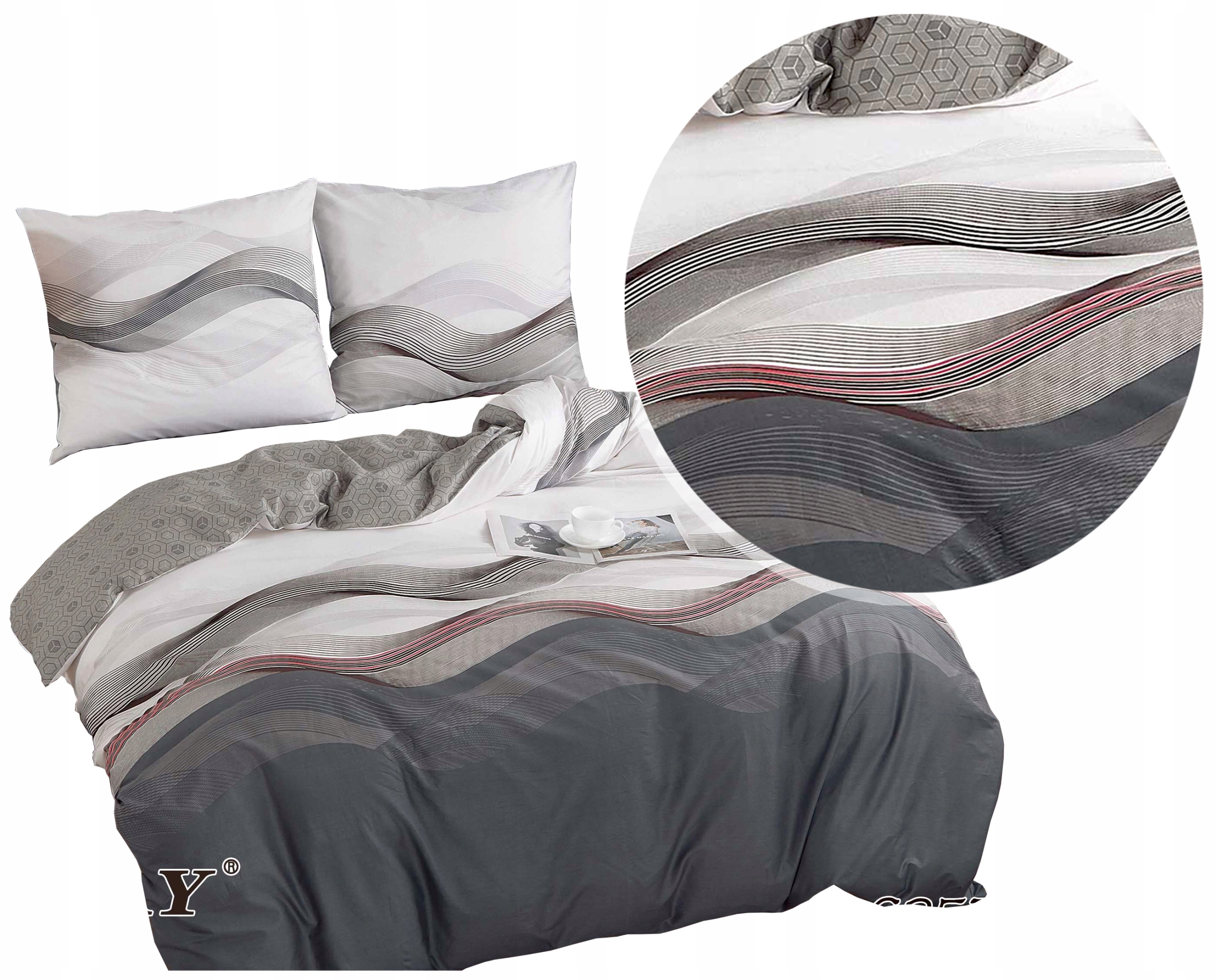 Komplet Pościeli Satynowej Elway 200x220 100% Bawełna Satynowa Nowe