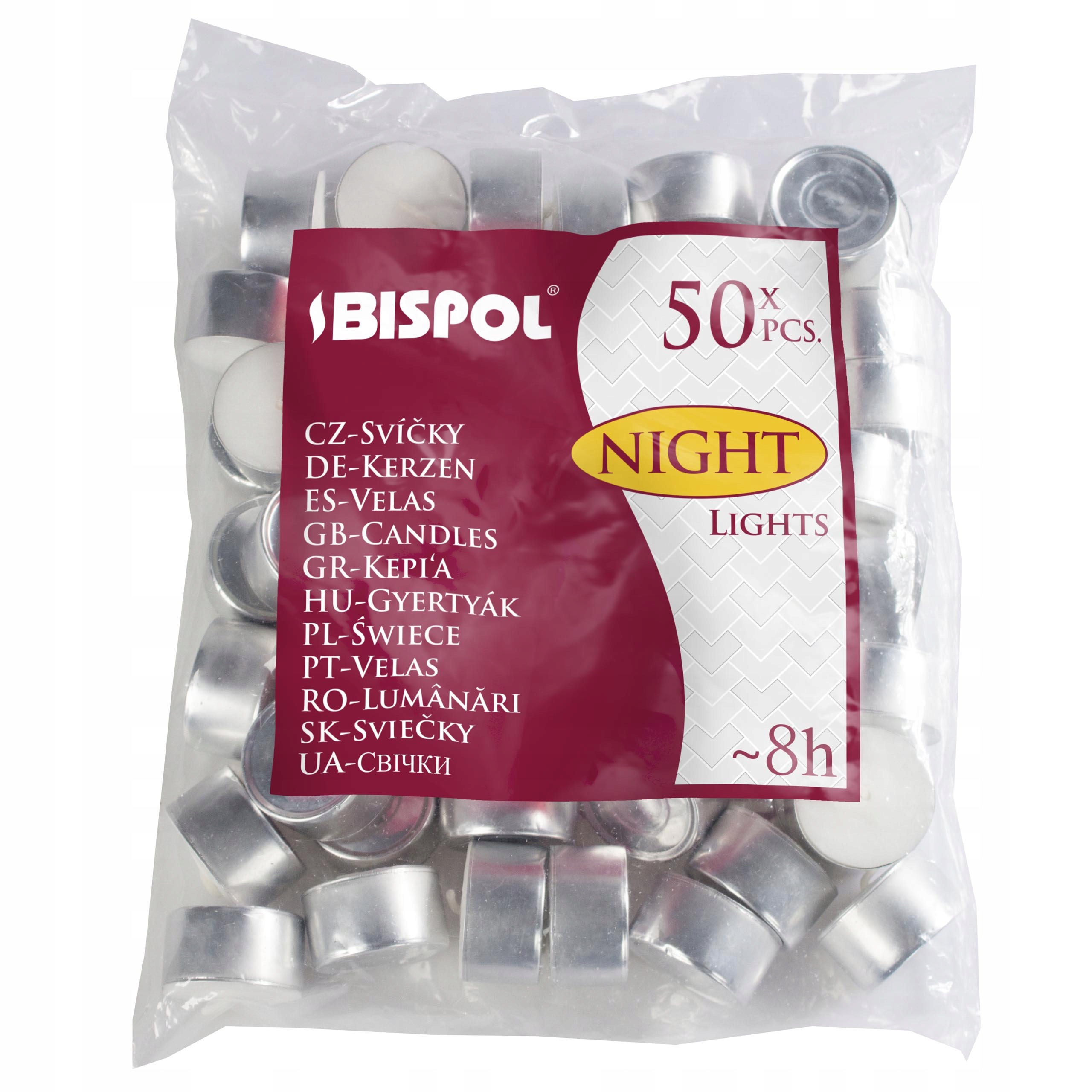 

Świeca Tealight Podgrzewacze 50 szt świeczka 8 h