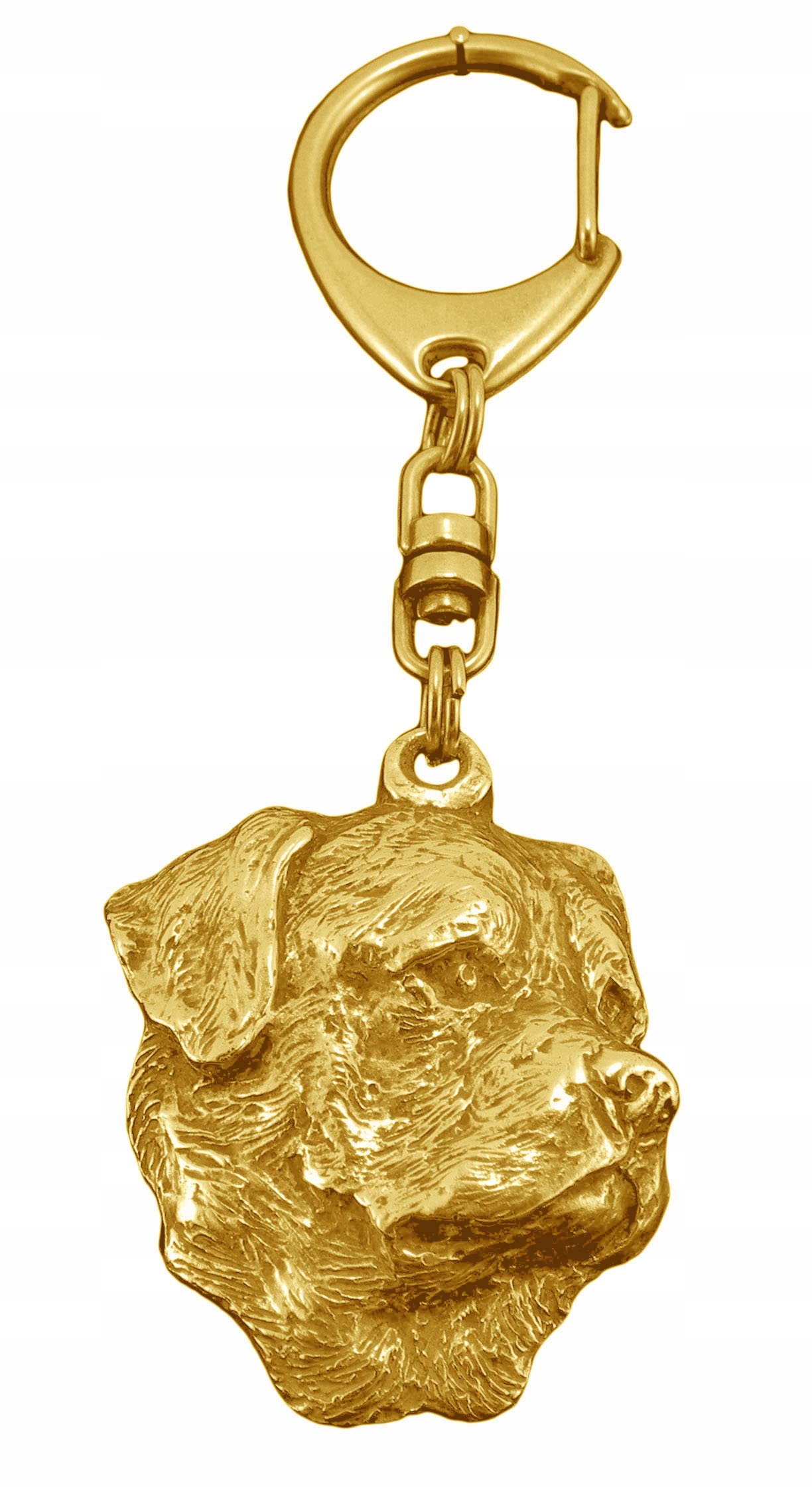 Rottweiler pozlacený přívěsek na klíče se psem, exkluzivní přívěsek na klíče