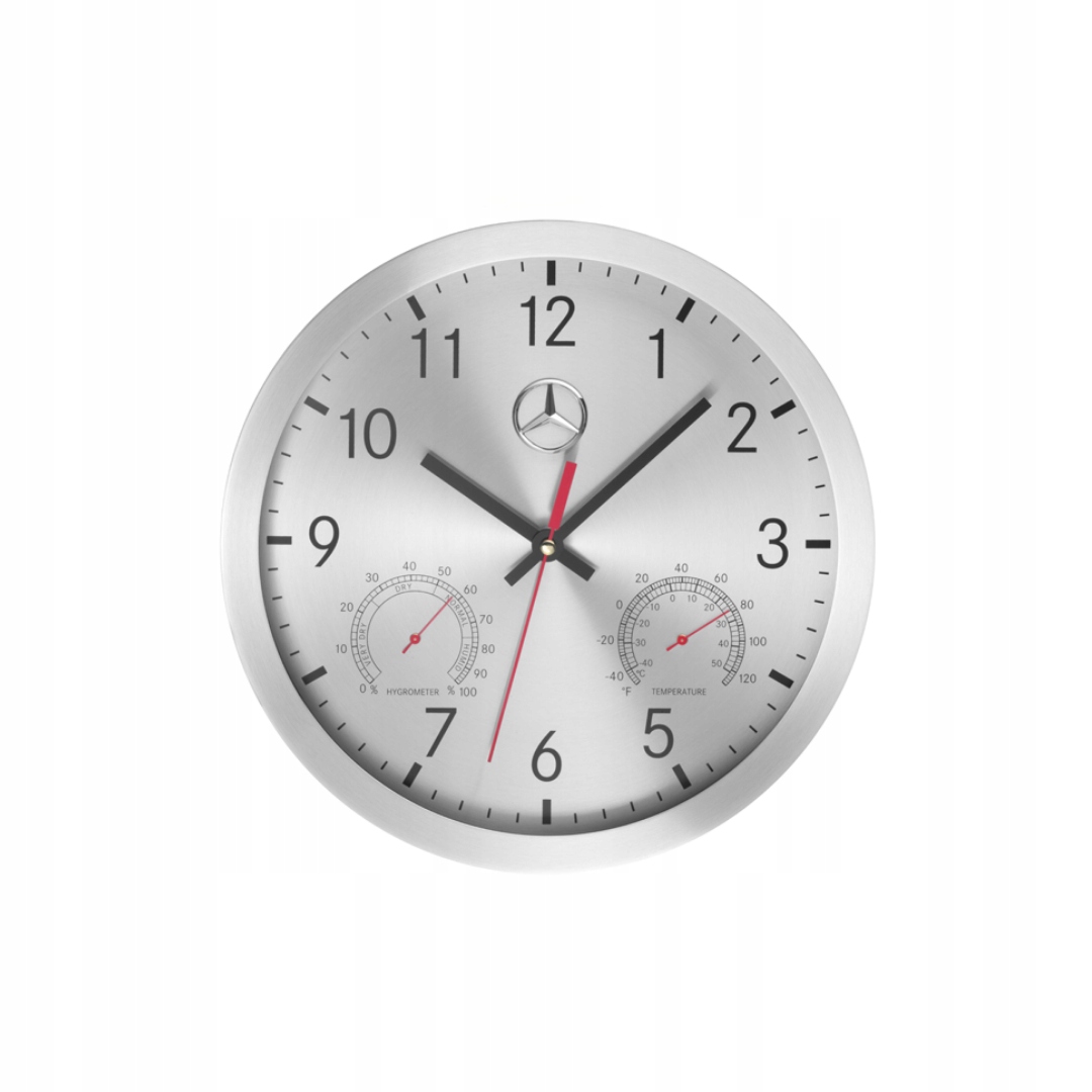 

Zegar Mercedesa Na Ściane Z Logo 3D Srebrny