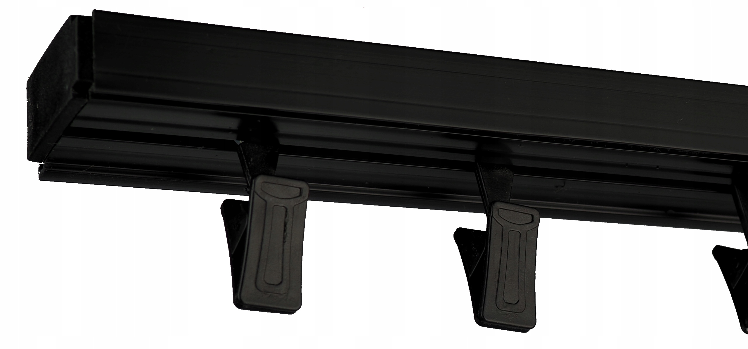 CZARNA SZARA szyna sufitowa PCV pojedyncza 2,9 m Kolor czarny srebrny