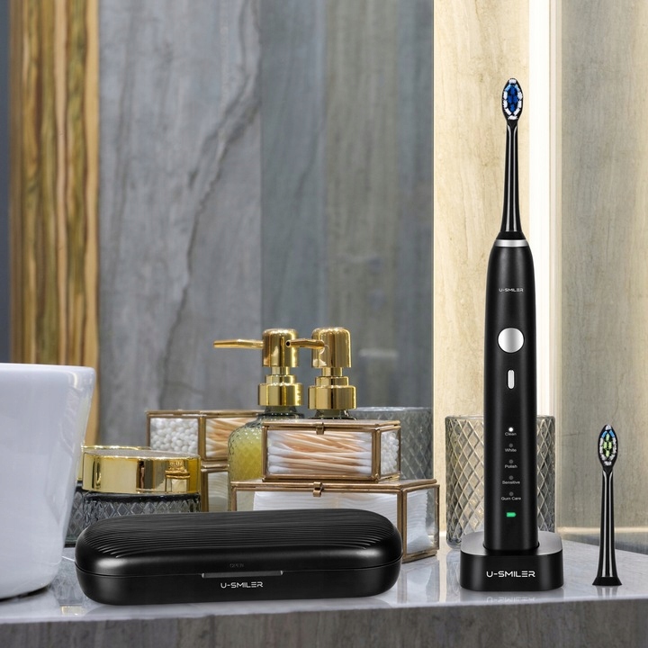 SZCZOTECZKA SONICZNA DO ZĘBÓW ELEKTRYCZNA U-SMILER IPX8 ETUI 2 KOŃCÓWKI PRO Marka U-Smiler