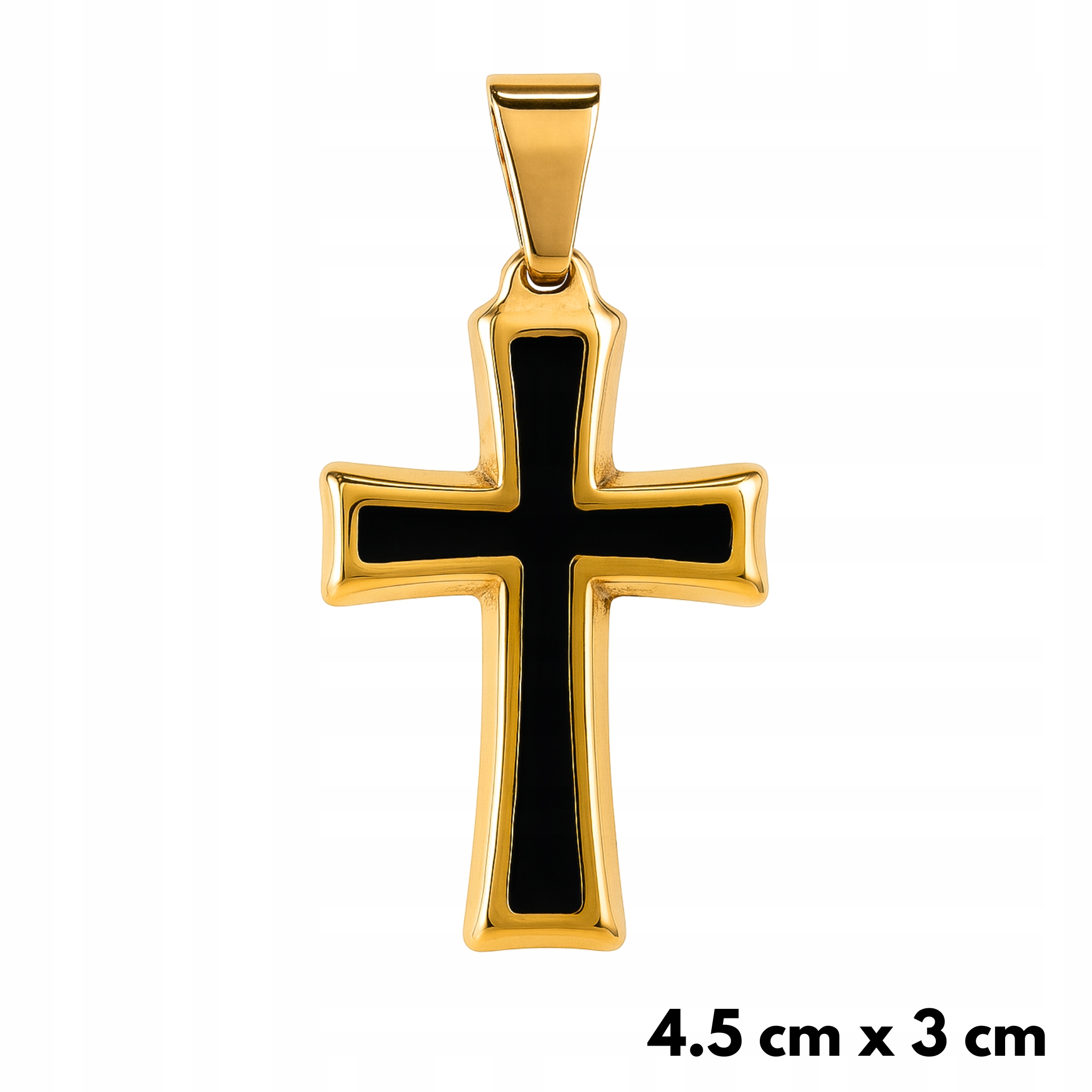 Přívěsek Black Cross Bílé zlato Černý Pánský Metini Pozlacený Dárek