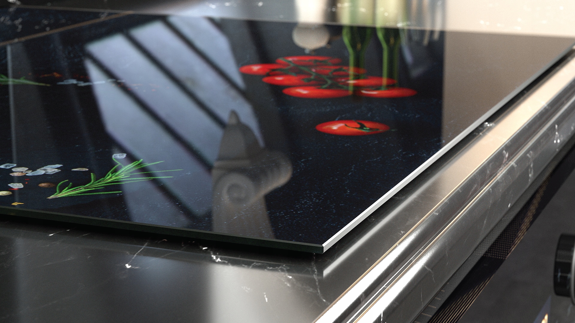 Panel ochronny do kuchni POMIDORKI 60x65cm szklany Szerokość produktu 60 cm