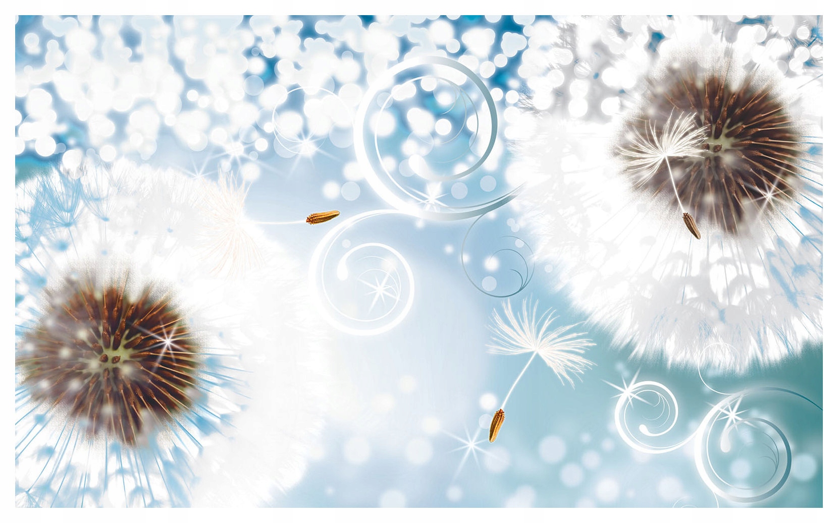 Vliesová fototapeta Modré púpavy Bokeh Lesk a mágia 312x219 lepidlo