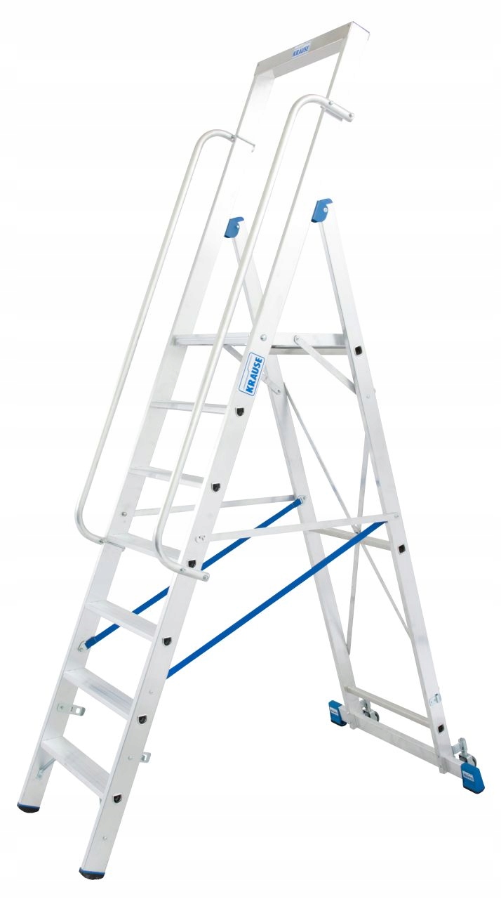 Krause Drabina magazynowa jezdna+poręcz 7 stopni Liczba szczebli 7