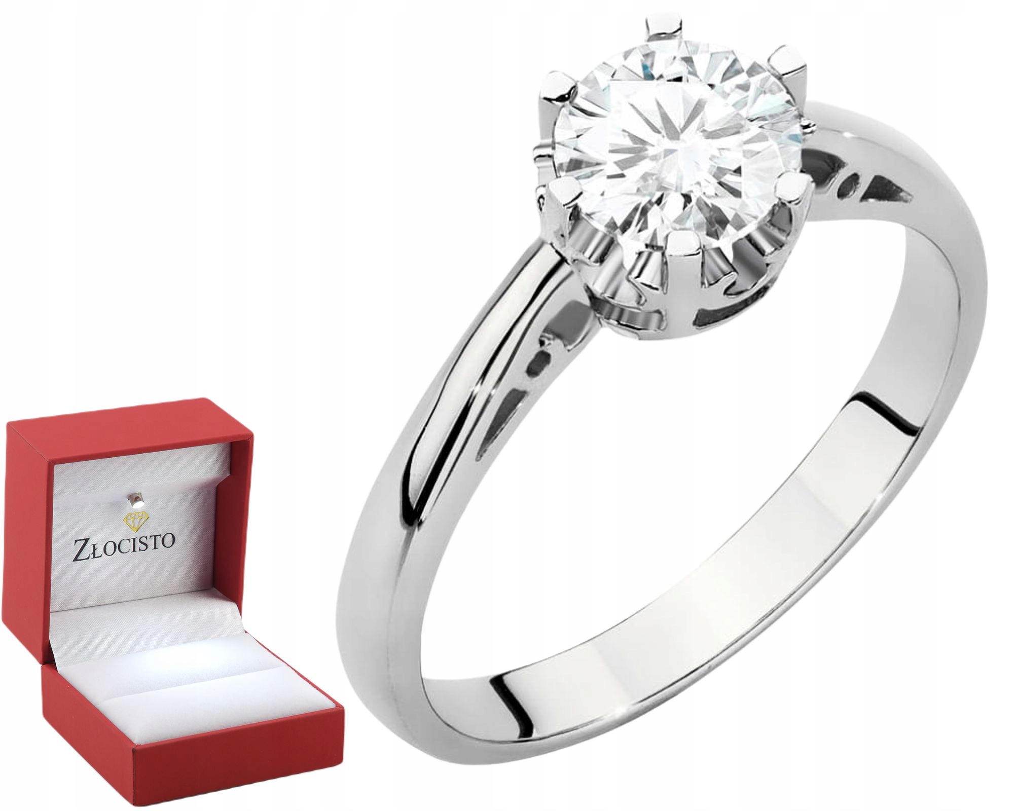 Bílé Zlato Prstýnek S Chovným Diamantem Lab Zlato 585 Dárek