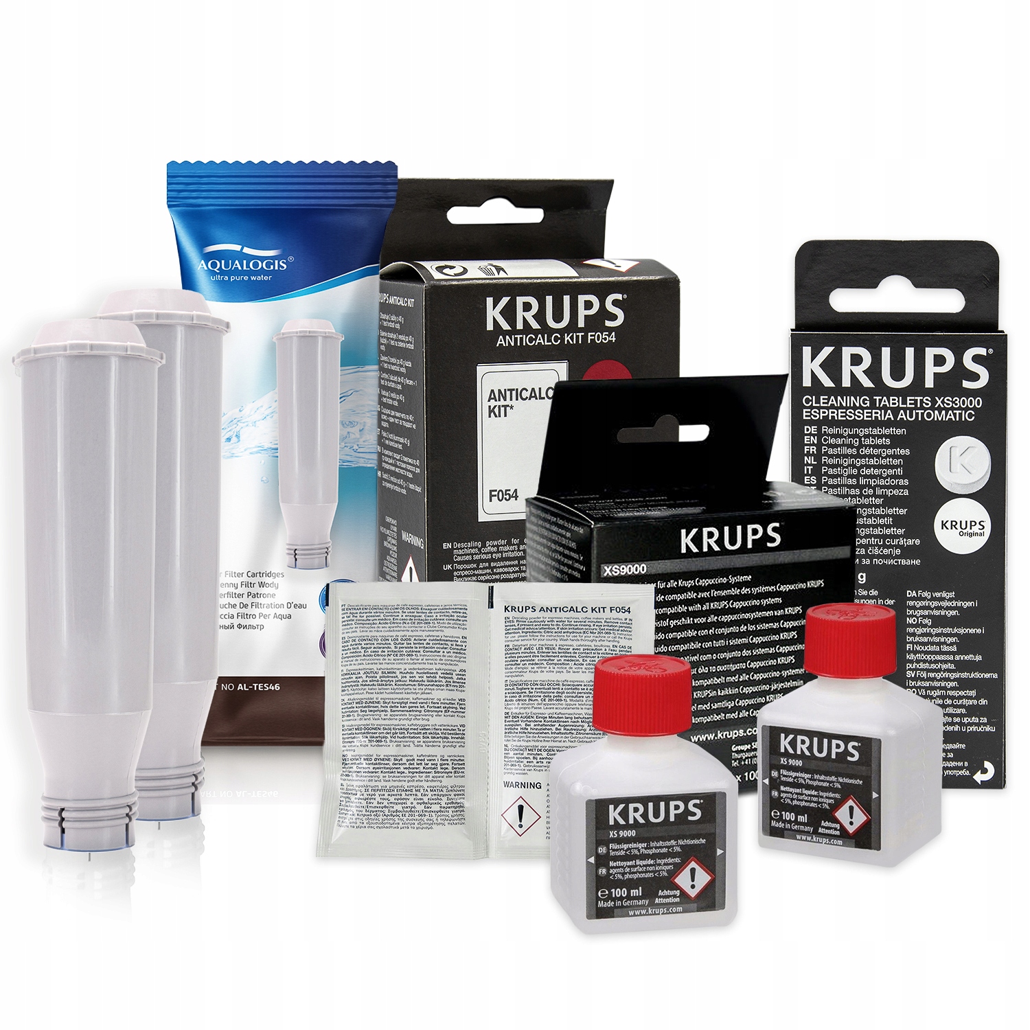 2x Filtr vody AL-TES46 pro kávovar Krups Odvápňovač Tablety Tekutina