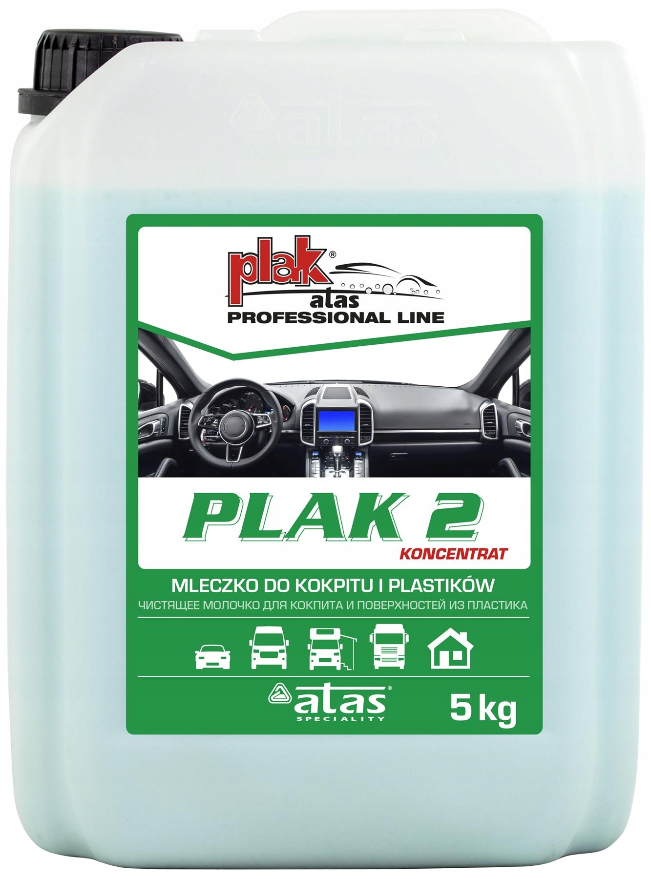 Atas Plak Plak 2 Mleczko Do Kokpitu I Plastików Koncentrat 5KG