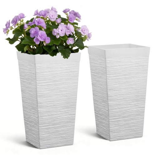 Kvetináč Vevor 300X300X580 MM 2-DIELNY Set, Biela Nádoba Na Rastliny