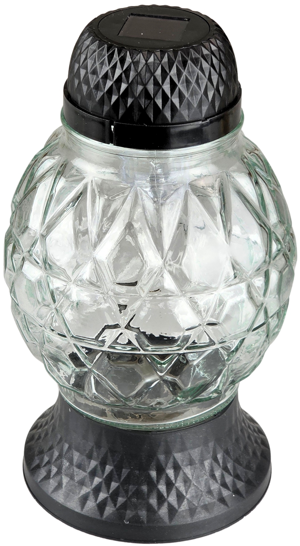 Wysoki Znicz Solarny LED 22 cm – ZNICZE EKO, Wodoodporny, LA535 CZARNY